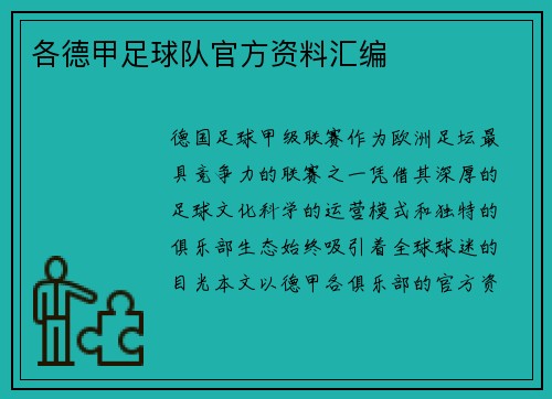 各德甲足球队官方资料汇编